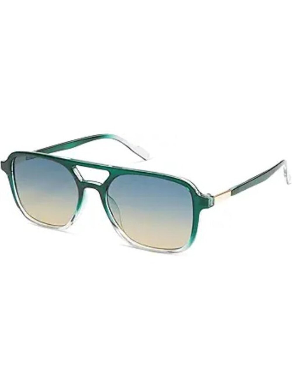 SOJOS Women Aviator Sunglasses Rectangle Sun Glasses Green Frame Grey Lens